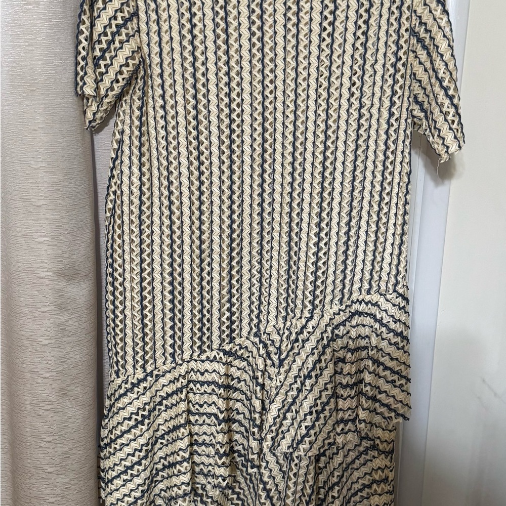 Zara Asymmetrical Black and Cream Dress